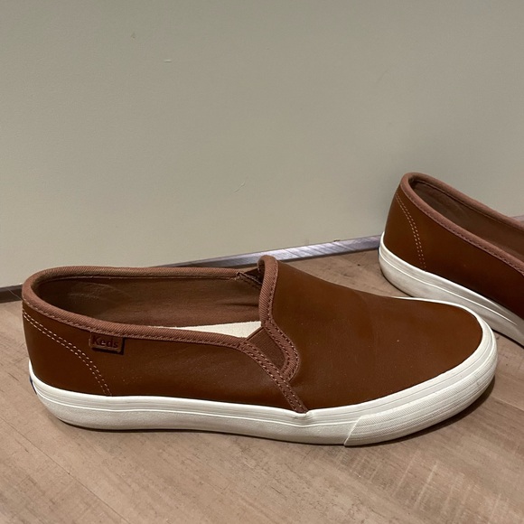 Keds Tan Leather Slip-Ons - Picture 3 of 5